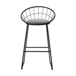 2X Bar Stools Padded Seat Metal