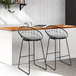 2X Bar Stools Padded Seat Metal