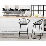2X Bar Stools Padded Seat Metal