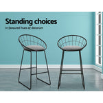 2X Bar Stools Padded Seat Metal