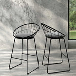 2X Bar Stools Padded Seat Metal