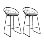 2X Bar Stools Padded Seat Metal