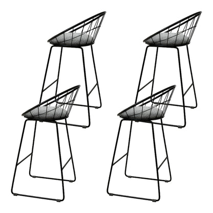 4X Bar Stools Padded Seat Metal