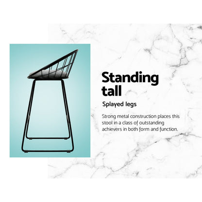 4X Bar Stools Padded Seat Metal