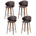 Bar Stools Dining Chairs Contoured Leather Wood Stool