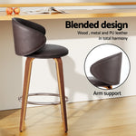 Bar Stools Dining Chairs Contoured Leather Wood Stool