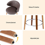 Bar Stools Dining Chairs Contoured Leather Wood Stool