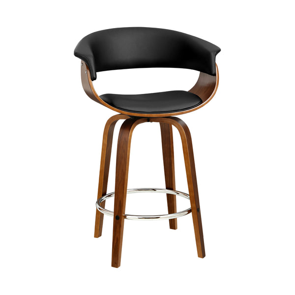  Bar Stools Swivel Pu Seat Wooden