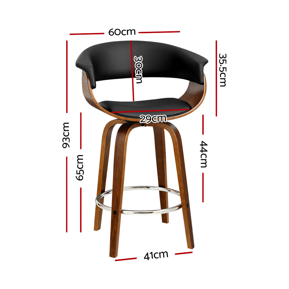 Bar Stools Swivel Pu Seat Wooden