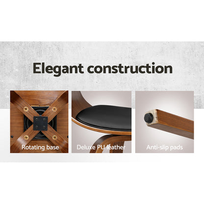 Bar Stools Swivel Pu Seat Wooden