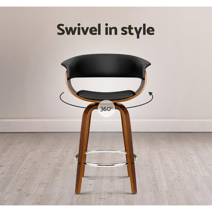 Bar Stools Swivel Pu Seat Wooden