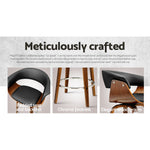 4X Bar Stools Swivel Pu Seat Wooden