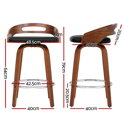Swivel Bar Stools Low Back 48.5x44.5x78cm