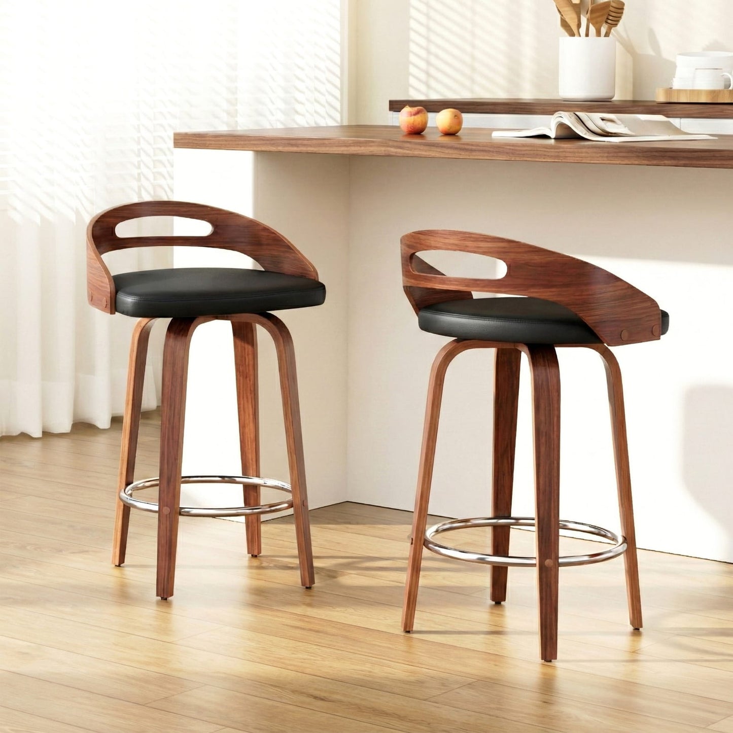 Swivel Bar Stools Low Back 48.5x44.5x78cm