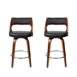 2X Bar Stools Swivel Leather Chair 65Cm