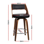 2X Bar Stools Swivel Leather Chair 76Cm