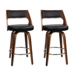 2X Bar Stools Swivel Leather Chair 76Cm