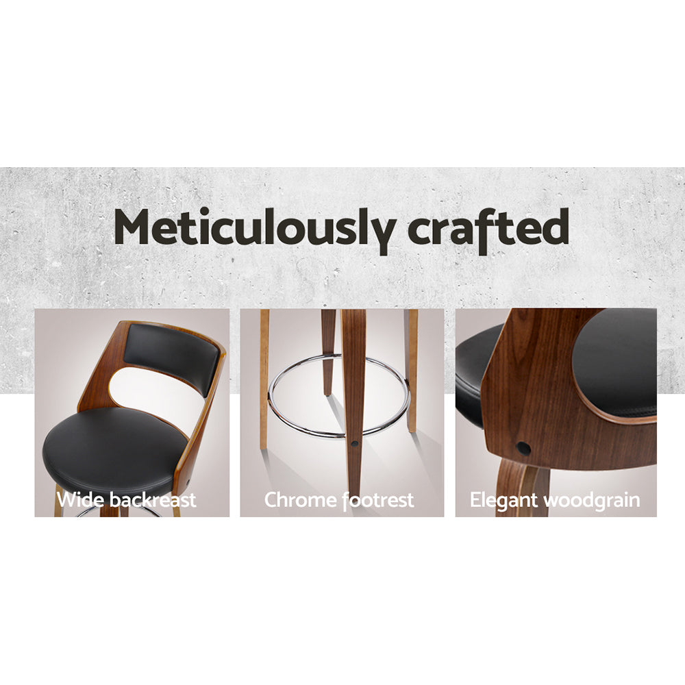 4X Bar Stools Swivel Leather Chair 76Cm