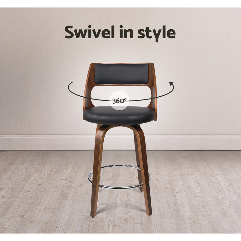 4X Bar Stools Swivel Leather Chair 76Cm