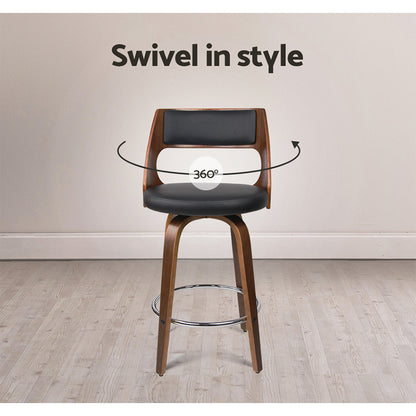 4X Bar Stools Swivel Leather Chair 76Cm
