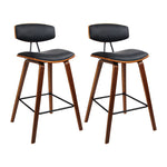 2X Bar Stools Leather Padded W/Backrest