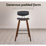2X Bar Stools Leather Padded W/Backrest