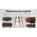 4X Bar Stools Leather Padded W/Backrest