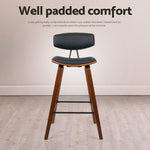 4X Bar Stools Leather Padded W/Backrest