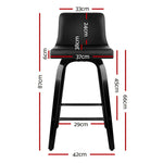 Bar Stools Kitchen Leather Barstools Swivel Wooden Chairs X2