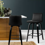 Bar Stools Kitchen Leather Barstools Swivel Wooden Chairs X2