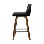 4X Bar Stools Swivel Leather Padded Wooden