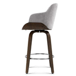 2X Bar Stools Swivel Velvet Padded Wooden