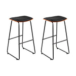 Stylish Bar Stools - Set of 2 Metal Chairs