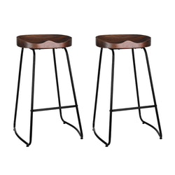 2X Bar Stools Tractor Seat 75Cm Black