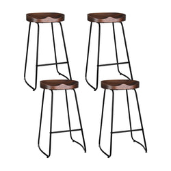 4X Bar Stools Tractor Seat 75Cm Black