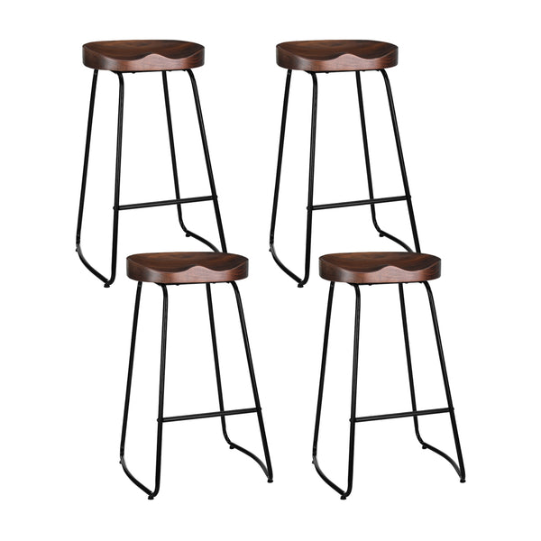  4X Bar Stools Tractor Seat 75Cm Black