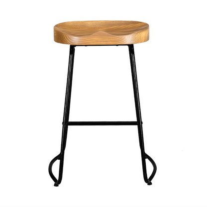 4X Bar Stools Tractor Seat 65Cm Wooden