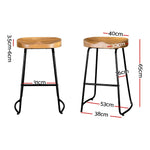 4X Bar Stools Tractor Seat 65Cm Wooden