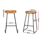 4X Bar Stools Tractor Seat 75Cm Wooden