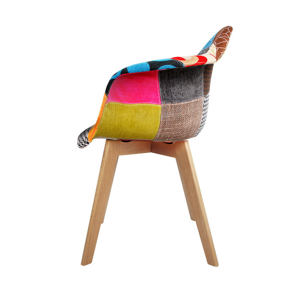Dining Chairs Set of 2 Fabric Retro Replica DSW - 49×42×84cm