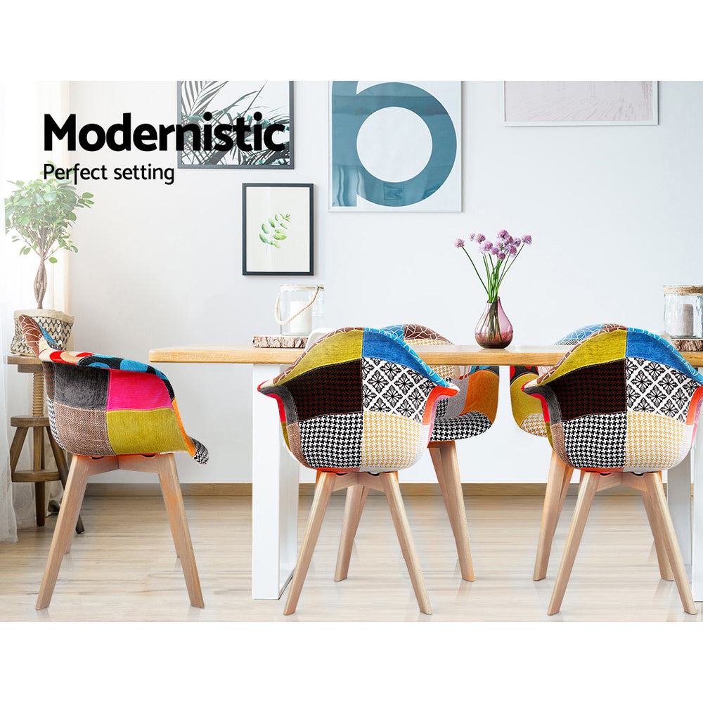 Dining Chairs Set of 2 Fabric Retro Replica DSW - 49×42×84cm