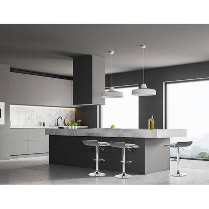 2X Bar Stools Linen Padded Gas Lift