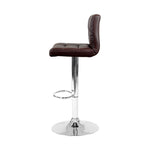 2X Bar Stools Leather Gas Lift Brown