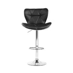 4X Bar Stools Gas Lift Leather Seat Black