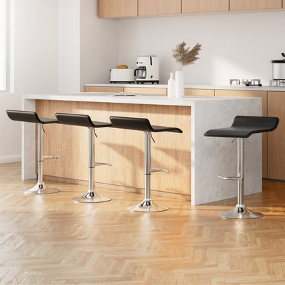4X Bar Stools Adjustable Gas Lift Chairs Black