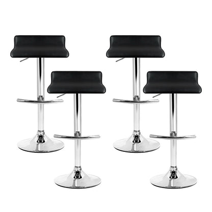 4X Bar Stools Adjustable Gas Lift Chairs Black