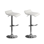 2X Bar Stools Adjustable Gas Lift Chairs White