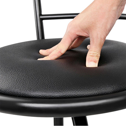 2X Bar Stools Swivel Leather Padded Metal