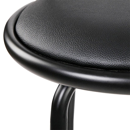 2X Bar Stools Swivel Leather Padded Metal