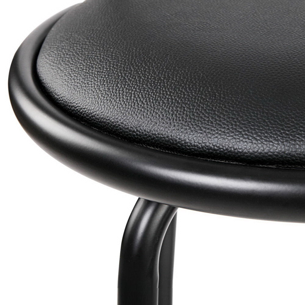 4X Bar Stools Swivel Leather Padded Metal